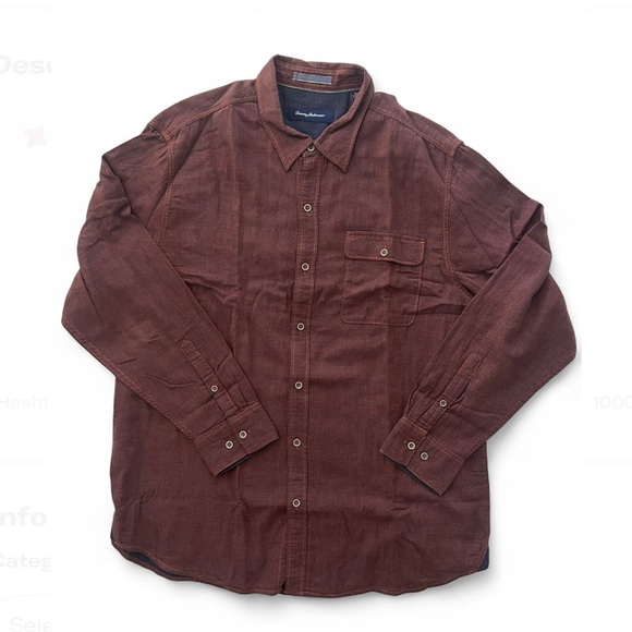 Tommy Bahama Rust Checkered Button-Up Shirt - Picture 1 of 3